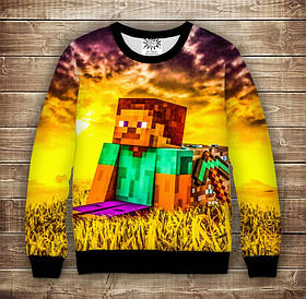 Світшот з принтом 3D Minecraft Sun Дитячі і дорослі розміри ВСІ Розміри