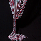 Штори кишею з люрексів Нитяні штори Готові штори з люрексів Якісні шторі Біло-сіро-бордові штори, фото 2