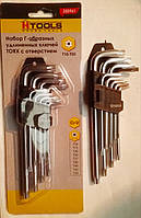 Набор Г-образных удлинённых ключей с внутренним отверстием TORX 9 шт.,T10-T50  Housetools 35D961 Cr-V