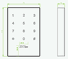 Зчитувач карток доступу із серсорною клавіатурою ZKTeco KR702MF, фото 3