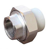 Муфта 20 мм на 1/2" ВР VS Plast розбірна ( американка) поліпропіленова з внутрішньою різьбою