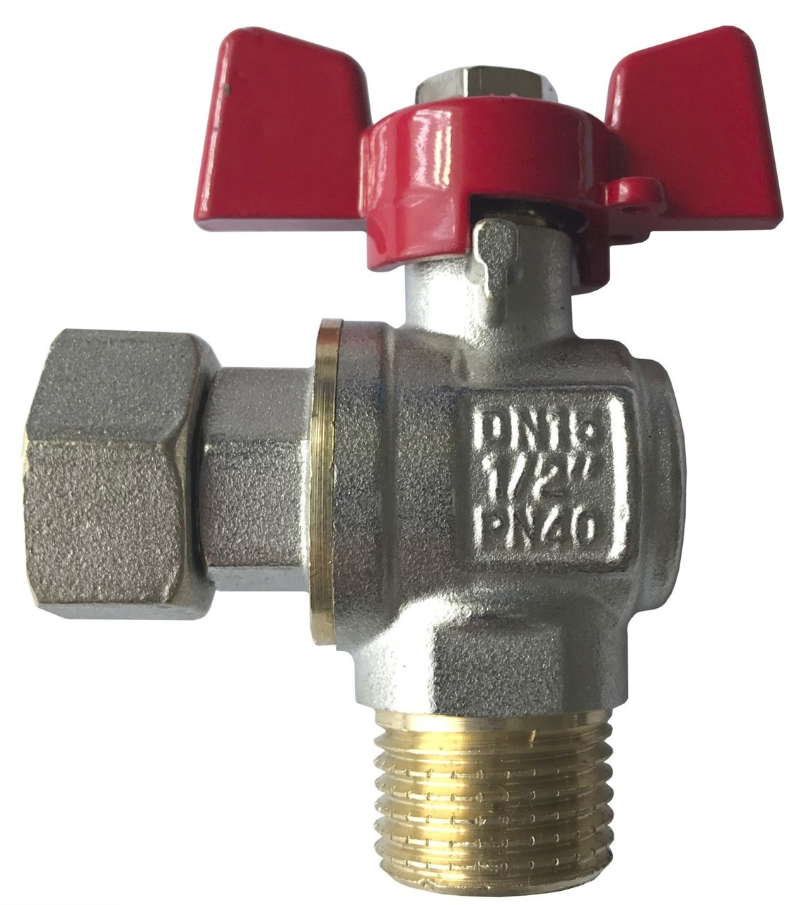 Кран Шаровый Solomon 160402 Угловой с Накидной Гайкой для Подключения ...