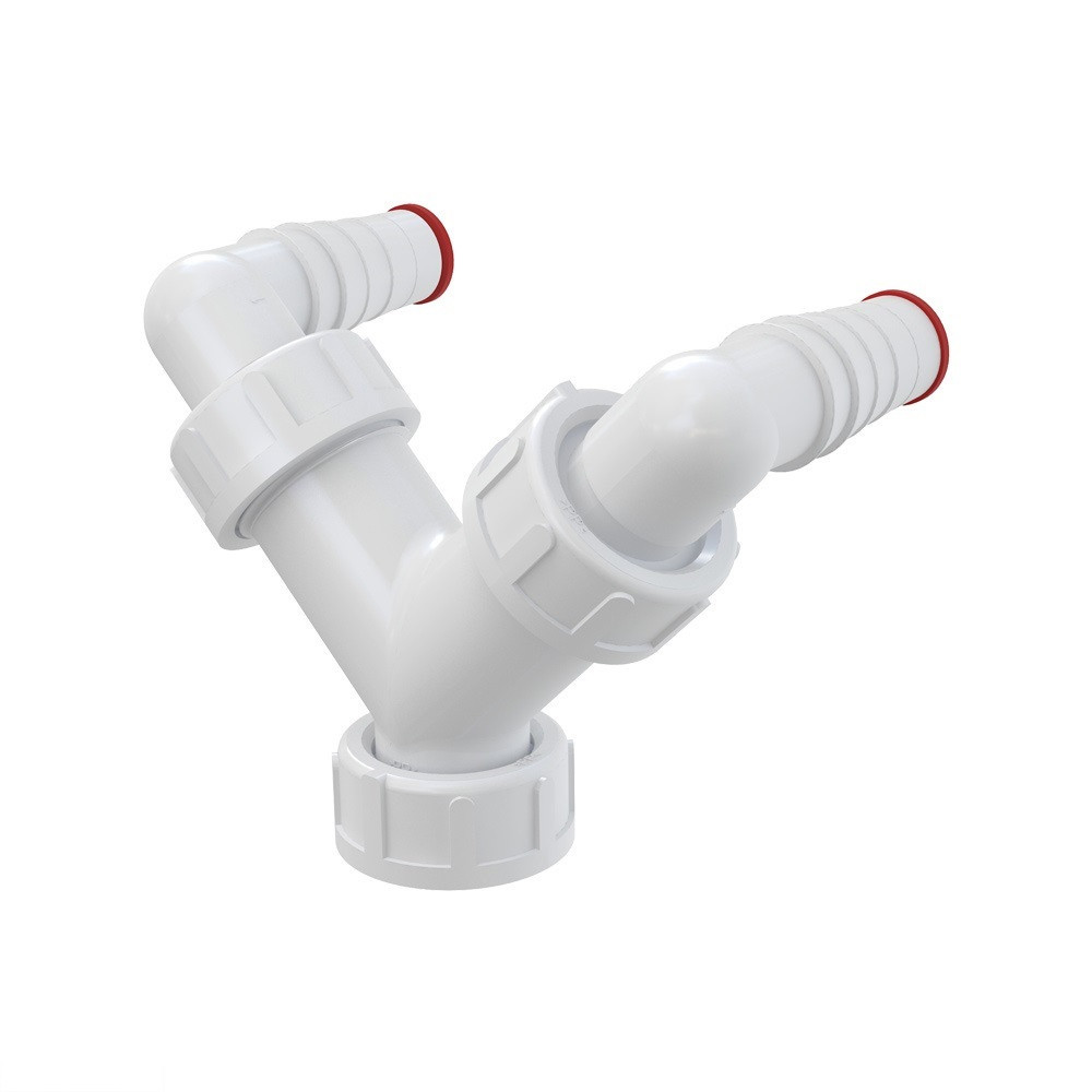 Коліно з двома штуцерами G1/17-23 із зворотними клапанами AlcaPlast P148Z, фото 1