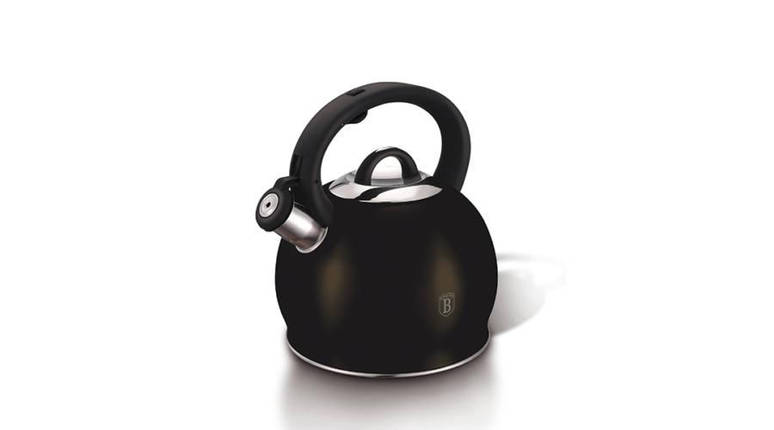 Чайник зі свистком 3 літри Berlinger Haus Metallic Line Shine Black Edition BH-6832, фото 1