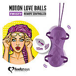 Вагінальні кульки з масажем і вібрацією FeelzToys Motion Love Balls Twisty з пультом ДУ, 7 режимів 777Store.com.ua, фото 2