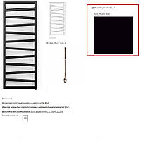 WLZIG107050K9M5E8TS1D Полотенцесушитель электрический Terma ZIGZAG 1070*500 ,цвет Ral 9005 mat (черный мат), подключение E8, Split 400 W