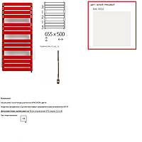 WLWAT065050K916E8TS1D Полотенцесушитель электрический Terma WARP T 655*500 ,цвет Ral 9016 (белый глянец),подключение E8, Split 300 W