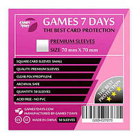 Аксессуар Games 7 Days Протекторы для карт Games7Days (70 х 70 мм, Square Small, 50 шт.) (PREMIUM)