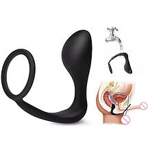 Ерекційне кільце на пеніс + Масажер простати Black Velvets Ring & Plug, фото 4