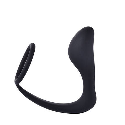 Ерекційне кільце на пеніс + Масажер простати Black Velvets Ring & Plug, фото 1