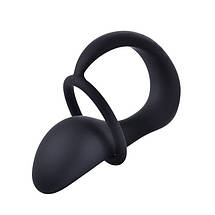 Ерекційне кільце на пеніс + Масажер простати Black Velvets Ring & Plug, фото 6