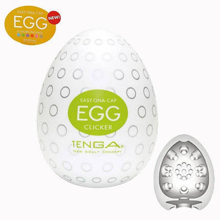 Мастурбатор чоловічий яйце Tenga Egg Clicker + змазка, фото 1