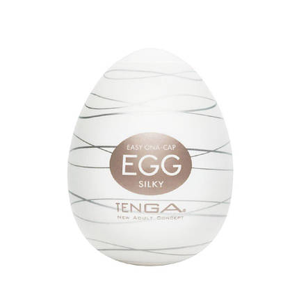 Мастурбатор чоловічий яйце Tenga Egg Silky + змазка, фото 1