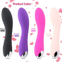 Вібратор Flirt G-Spot ніжний оксамитовий Вібромасажер Рожевий, фото 6