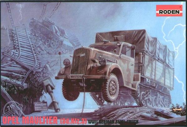 Пластикова модель 1/72 Rodn 715 Німецький вантажний автомобіль Opel Blitz Maultier Semi-Truck