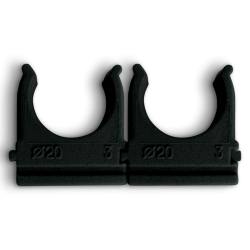 Кріплення "скоба" для м/т труб D 20 mm чорний (внут. уп.100шт) (50/10ящ) ТМ СПЕКТР LUX