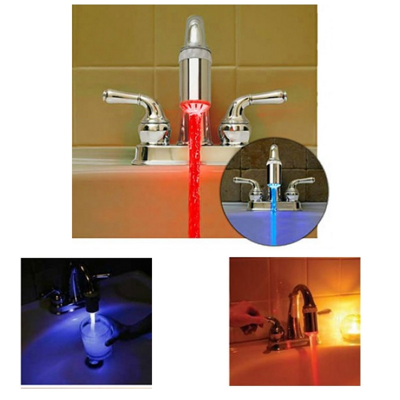 Насадка на кран c LED подсветкой Светодиодная 3 цвета New Design Аэратор для экономии воды (Настоящие фото) - фото 1 - id-p1303640014