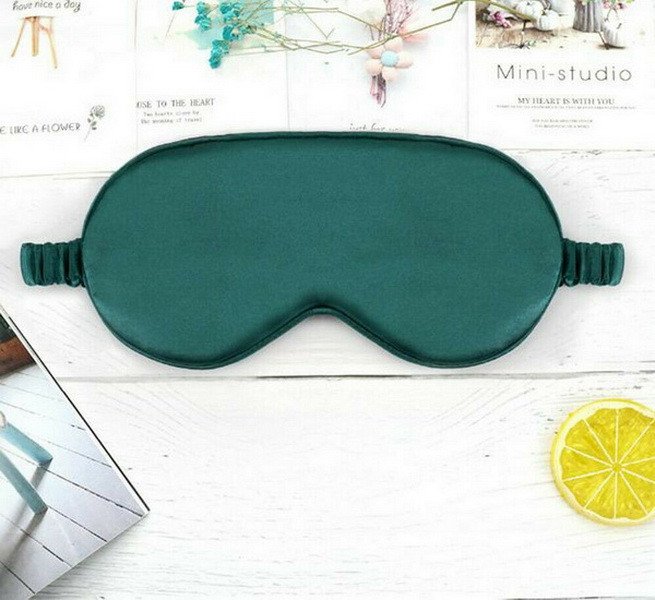 Маска для сну із шовку Silenta Silk Wave Green + беруші, фото 1