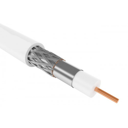 Провід RG-6 VEGA 32% екран сталь (24x0.12mm) білий TM СПЕКТР