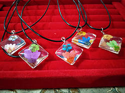 Кулон підвіска з сушеними квітами ручна робота