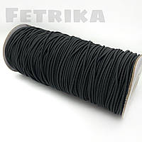 Гумка капелюшна кругла чорна 2 мм