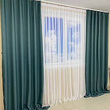 Готові штори Льон рогожка Бірюза, фото 4