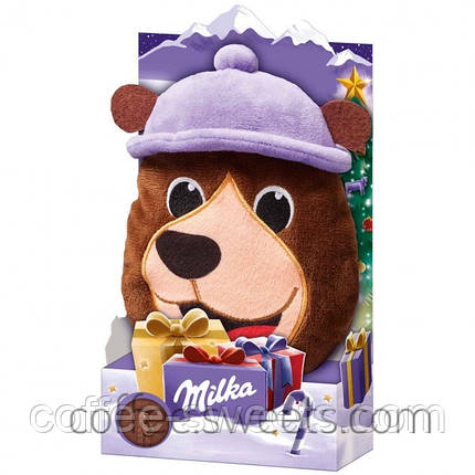 Набір новорічний з м'якою іграшкою Milka Mix de Ciocolata (Ведмідь) 98 гр, фото 2
