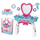 Дитячий стільчик трюмо з набором аксесуарів (8235), звук, світло, дме повітря, фото 2