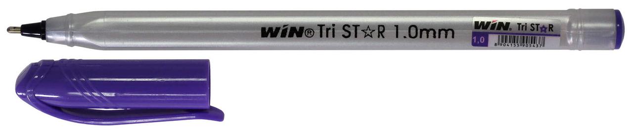 Ручка кулькова масляна WIN TRISTAR Blue 1мм синя ергономічний трикутний корпус (50/200)