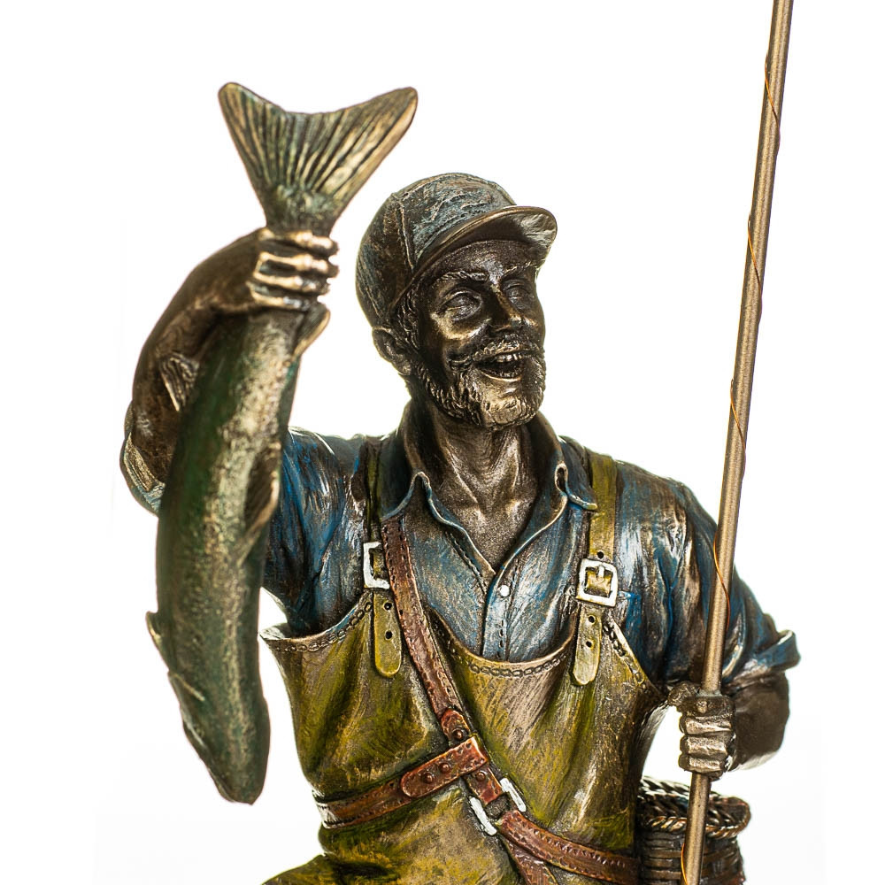 Статуэтка Veronese Рыбак с уловом 29х12х10 см фигурка полистоун с бронзовым покрытием 71125 - фото 6 - id-p337383799