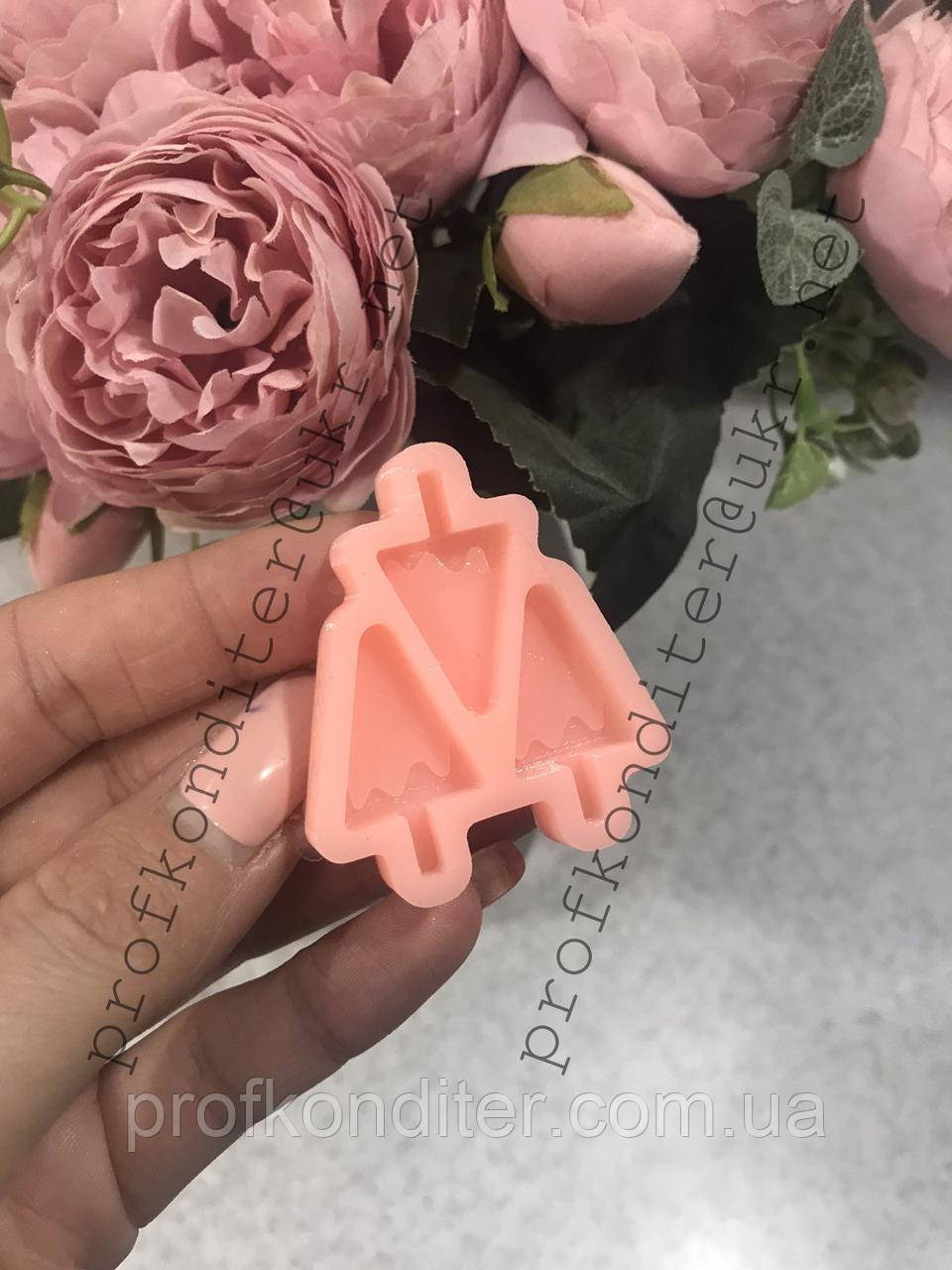 ЕКСКЛЮЗИВ! Силіконовий Молд шоколаду та мастики "Міні ескімо на паличці №2, фото 1