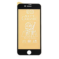 Захисне скло 9D Ceramics Matte для iPhone 6, 6s матове чорне