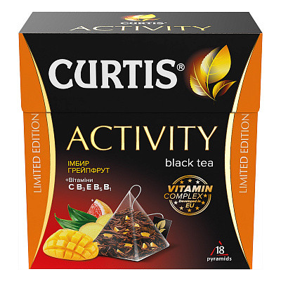 Чай Curtis "Activity Black Tea", с витаминами, 18 пирамидок Кертис - фото 1 - id-p1303695675