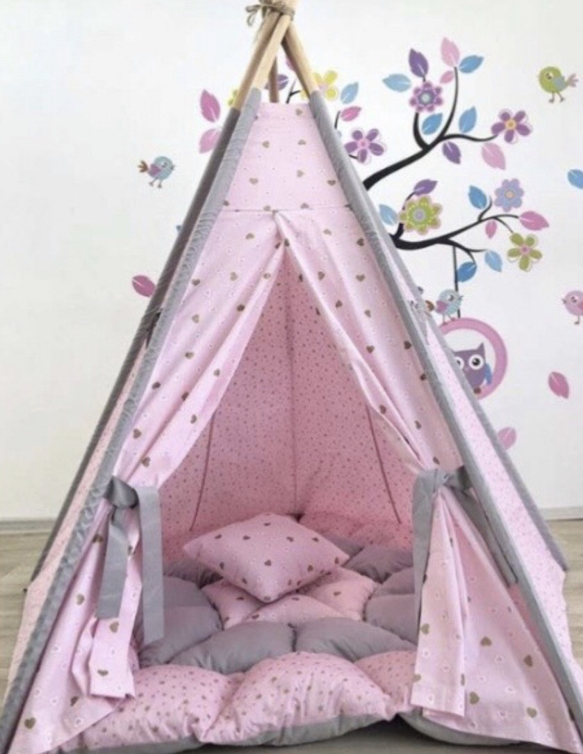 Вігвам «Рожеве серце бомбон», фото 1