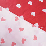 Польська бязь з крупними білими сердечками на червоному, ш. 160 см, фото 4