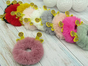 Гумки для волосся букле Ø7.5 см кольорові 12 шт/уп.