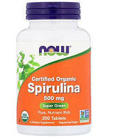 Now Foods натуральная спирулина 500 мг 200 таблеток