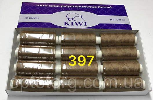 Швейні нитки №397 40/2 поліестер Kiwi Ківі 400ярдів, фото 1