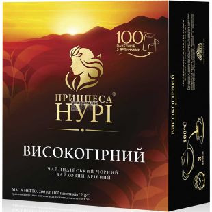 Чай Принцеса Нурі, Високогірний,100 пак., Чай чорний