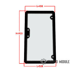 Скло бічне ліве (нов) ДТЗ 504 (h-915, L-458x528)