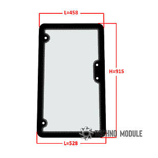 Скло бічне праве (нов) ДТЗ 504 (h-915, L458x528)
