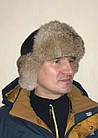 Тепла зимова шапка вушанка з кролячим хутром