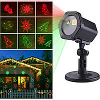 Вуличний лазерний проектор для прикраси будинків новорічний NBZ Outdoor Laser Light | 2 кольори 6 малюнків