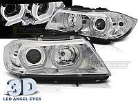 Передние фары BMW 3 (E90/E91) 2005-2008 3D LED Angel Eyes тюнингованные (ЦЕНА ЗА ПАРУ)