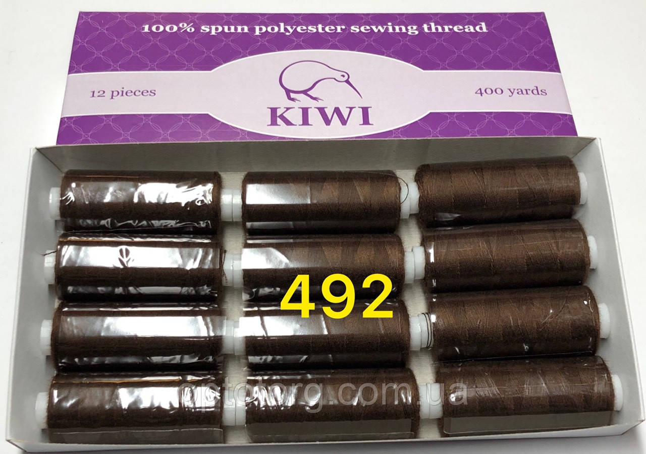 Швейні нитки №492 40/2 поліестер Kiwi Ківі 400ярдiв