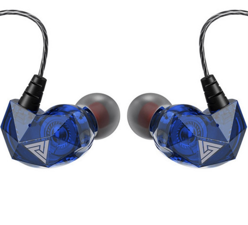 Навушники дротові QKZ АК2 Mic однодрайверні динамічні з гарнітурою Original Синій