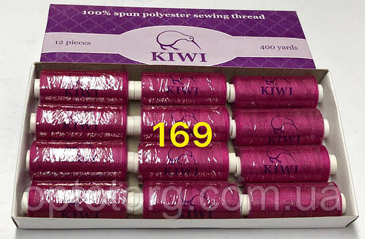 Швейні нитки №169 40/2 поліестер Kiwi Ківі 400ярдів, фото 1