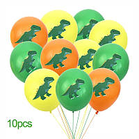 Латексные шарики динозавры яркое ассорти 10 шт 12" (30 см).