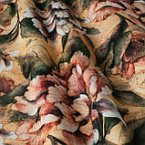 Штори (готовий комплект 2 шт.) тканина бавовна Іспанія великі квіти фон бежевий 400412v1 з доставкою, фото 3