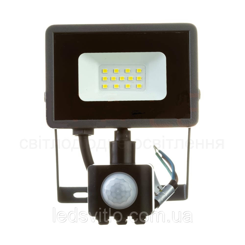 Світлодіодний прожектор LED AVT 10Вт 1000Lm 220v 6000К IP65 з датчиком руху вуличний